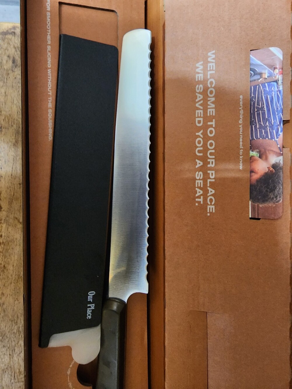 Ourplace 9in Serrated Slicing Knife Char